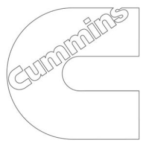 CUMMINS "C" DECAL (WHITE, 6" X 6" )